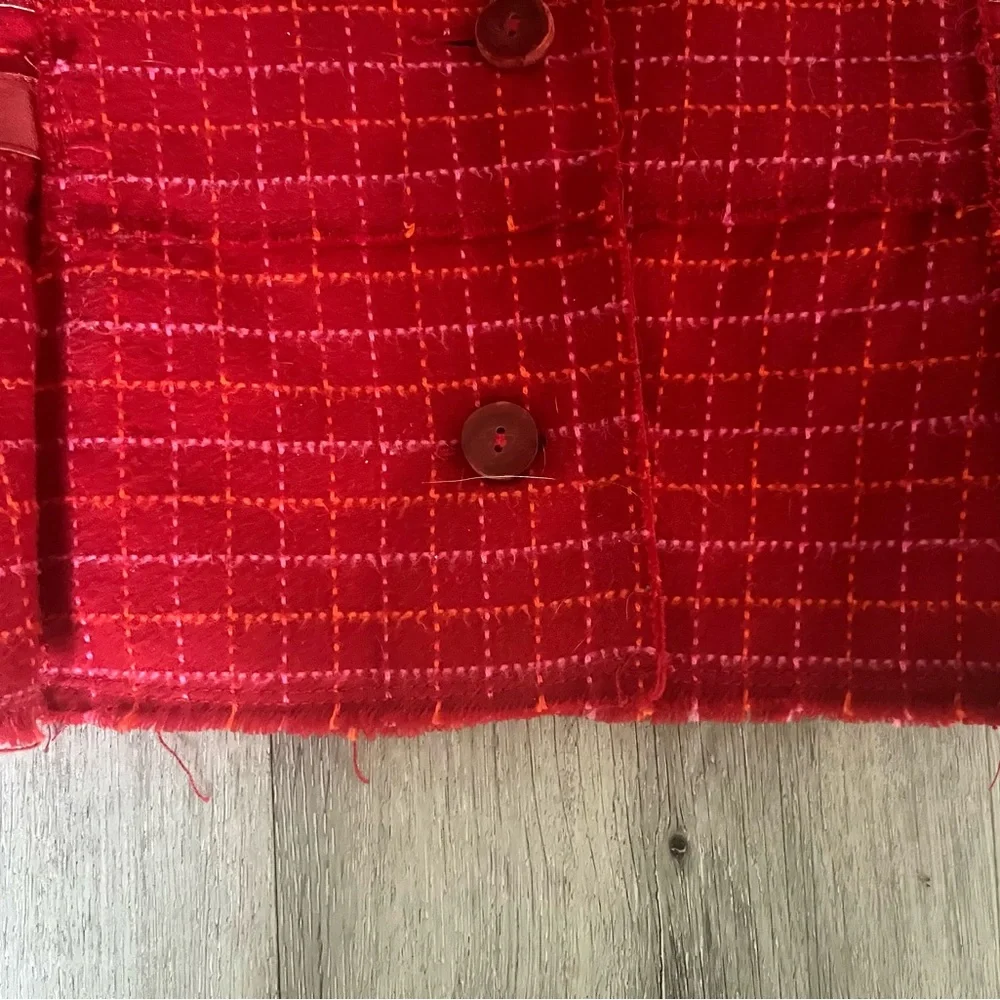 Free People Red Plaid Blazer - Picture 2 of 7
